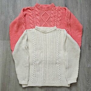 Bundle of Two Women’s Pink and White Sweaters Sz S